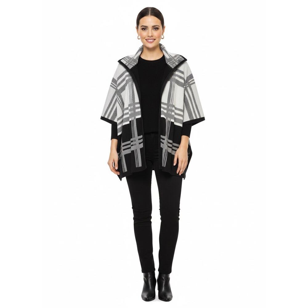 Anne Klein Plaid Poncho Sweater – New Women's L/XL
